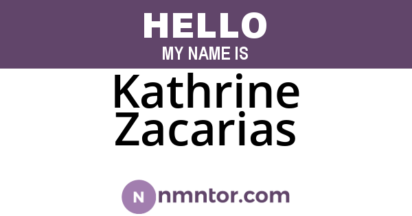 Kathrine Zacarias