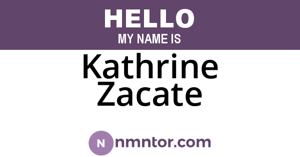 Kathrine Zacate