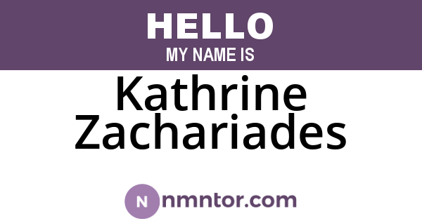 Kathrine Zachariades