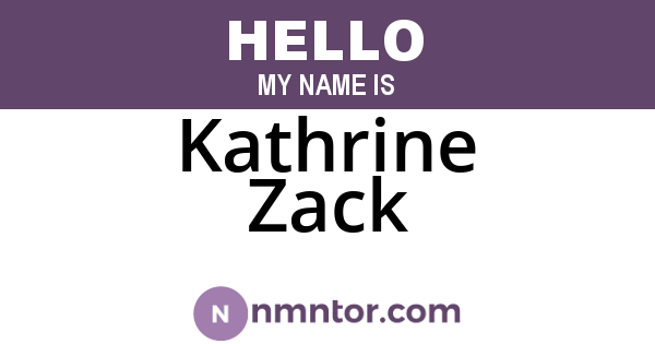 Kathrine Zack