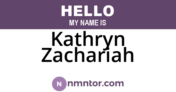 Kathryn Zachariah