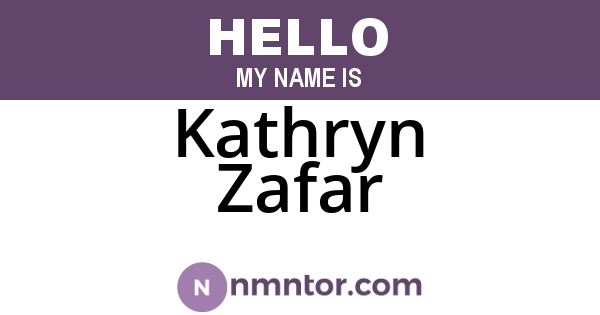 Kathryn Zafar