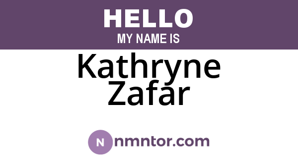 Kathryne Zafar