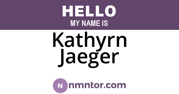 Kathyrn Jaeger