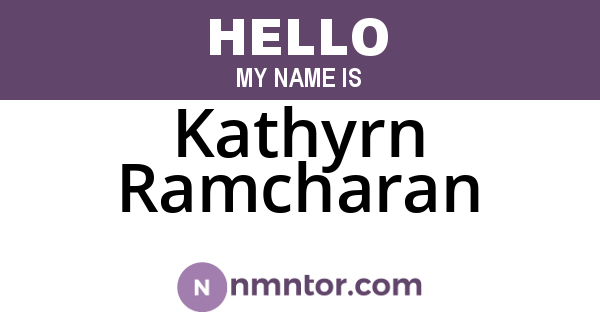 Kathyrn Ramcharan