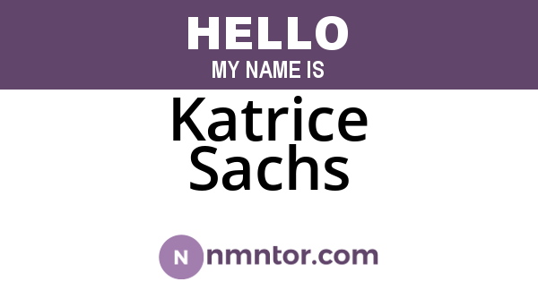 Katrice Sachs