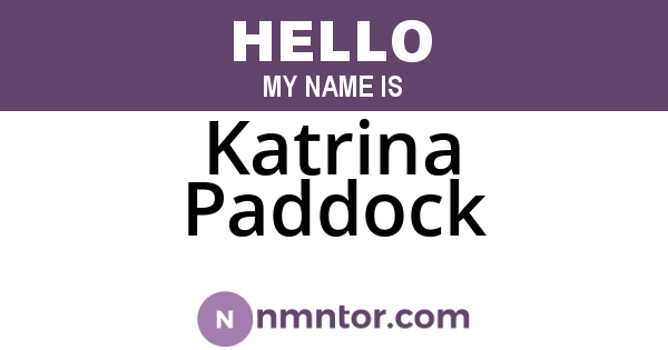 Katrina Paddock