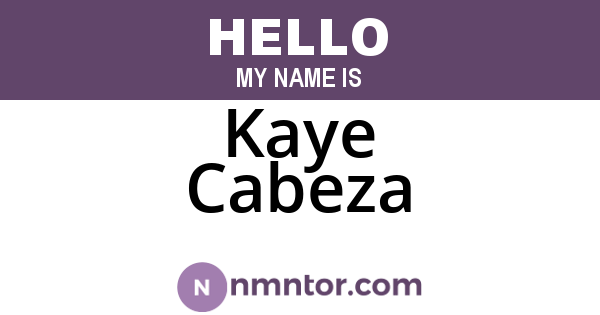Kaye Cabeza