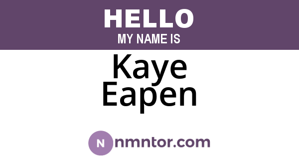 Kaye Eapen