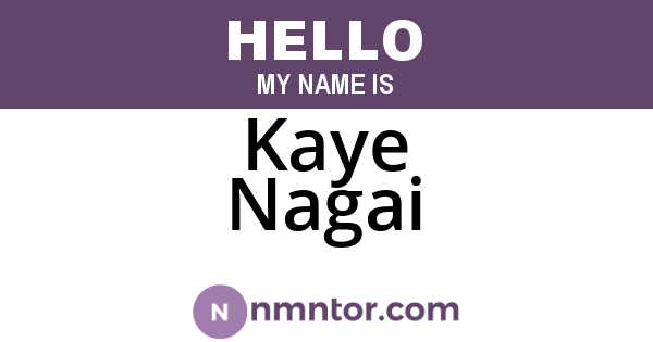 Kaye Nagai