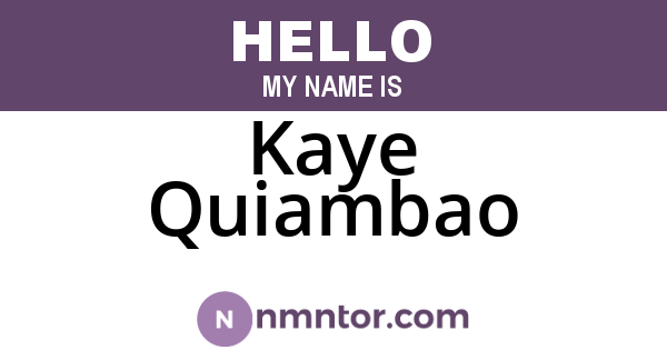 Kaye Quiambao