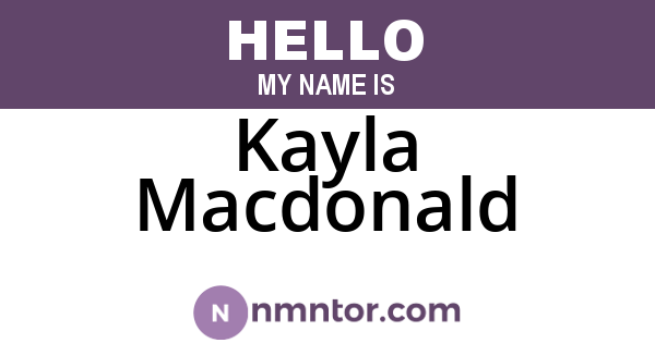 Kayla Macdonald