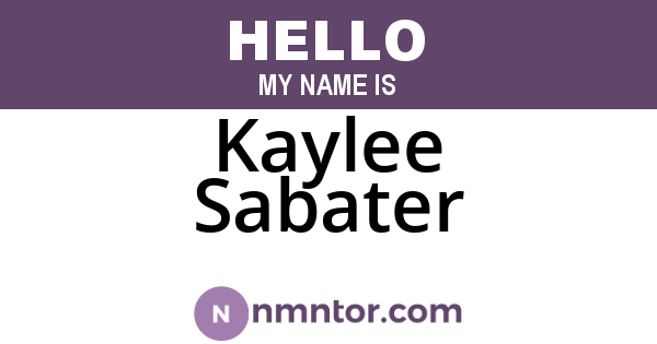 Kaylee Sabater