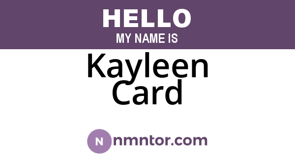 Kayleen Card