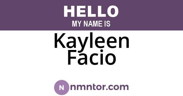 Kayleen Facio