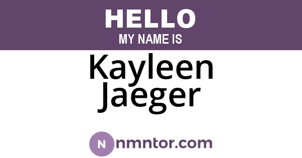 Kayleen Jaeger
