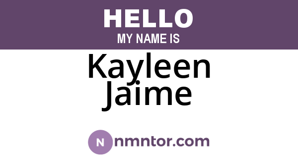 Kayleen Jaime