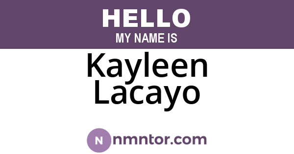 Kayleen Lacayo