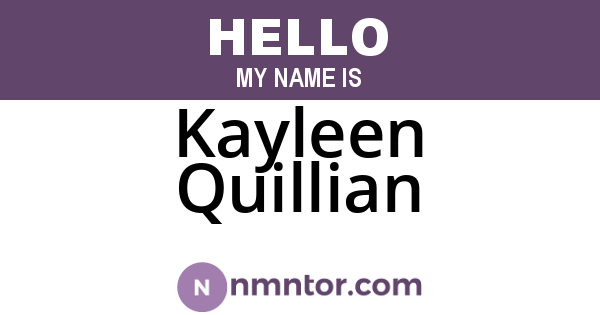 Kayleen Quillian