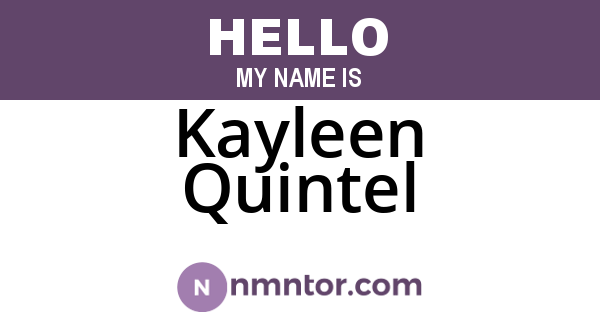 Kayleen Quintel