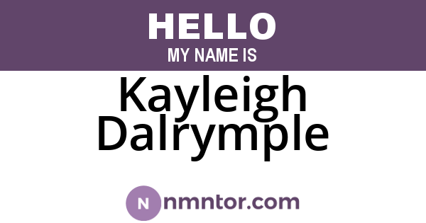 Kayleigh Dalrymple