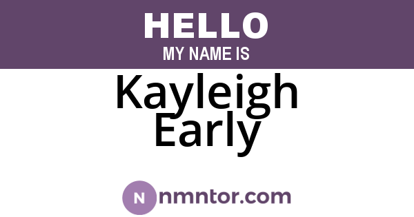 Kayleigh Early
