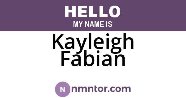 Kayleigh Fabian