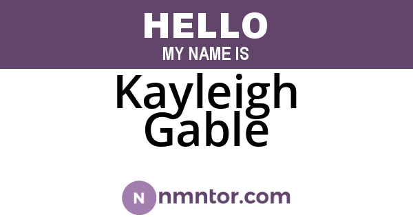 Kayleigh Gable