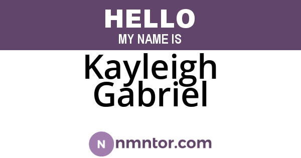 Kayleigh Gabriel