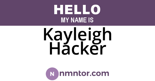 Kayleigh Hacker