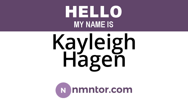 Kayleigh Hagen