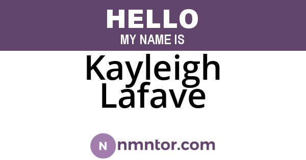Kayleigh Lafave