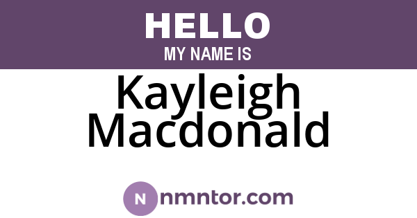 Kayleigh Macdonald