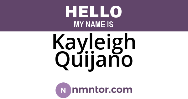 Kayleigh Quijano