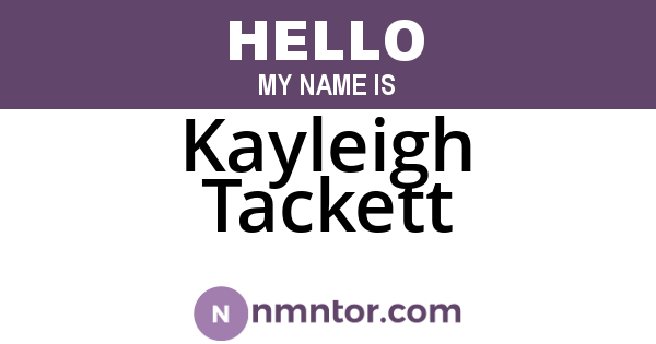 Kayleigh Tackett