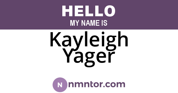 Kayleigh Yager
