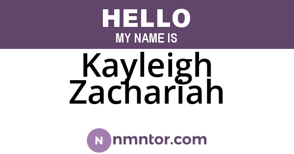 Kayleigh Zachariah