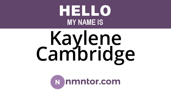 Kaylene Cambridge