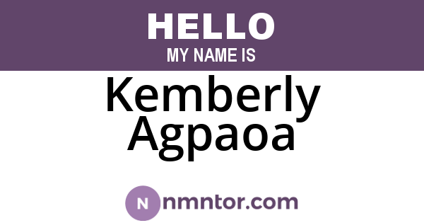 Kemberly Agpaoa