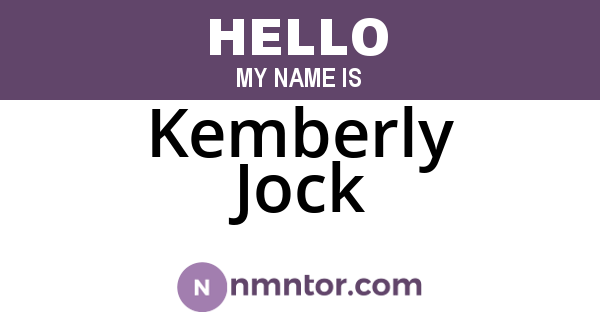 Kemberly Jock