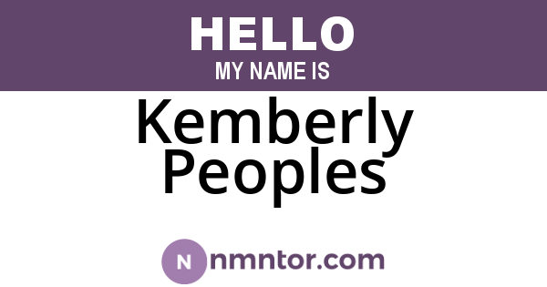 Kemberly Peoples