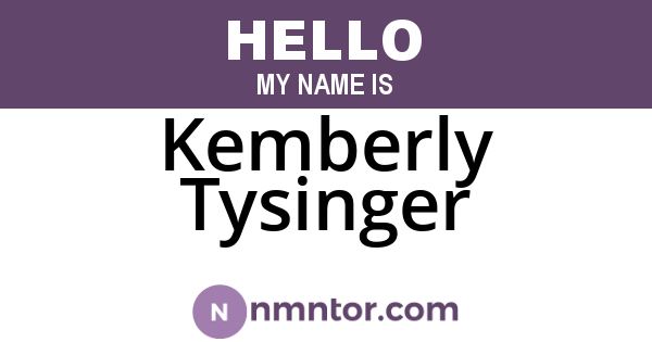 Kemberly Tysinger