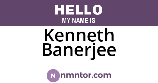 Kenneth Banerjee