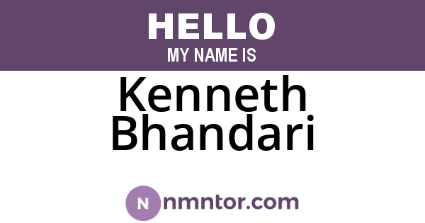 Kenneth Bhandari