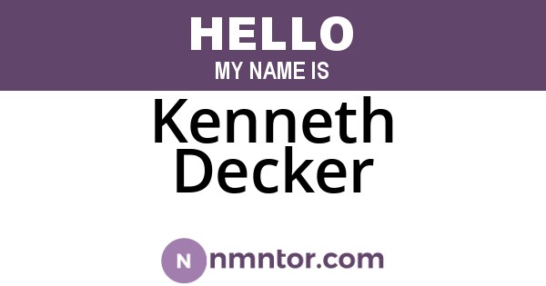 Kenneth Decker