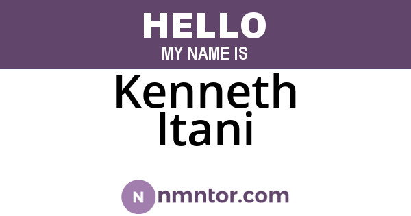Kenneth Itani