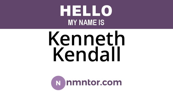Kenneth Kendall