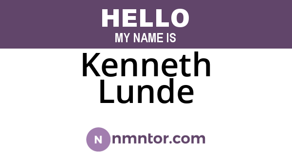 Kenneth Lunde