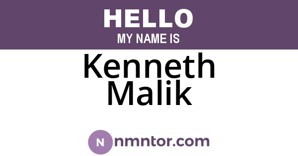 Kenneth Malik