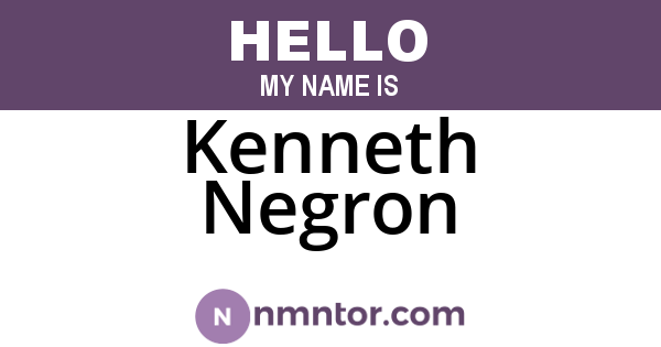Kenneth Negron